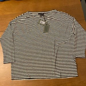 Women’s All Saints, black and white stripes top